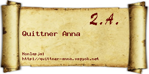 Quittner Anna névjegykártya